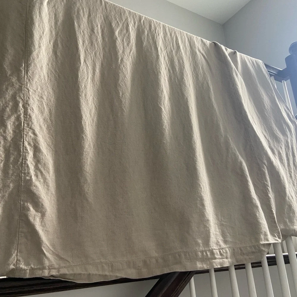 West Elm 100% Natural Linen Twin Duvet Cover Button Closure
